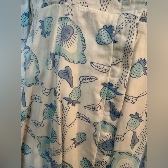 Julia Amory Floral Blue and White Maxi Shirt Dress Size S/ XS - Picture 8 of 9